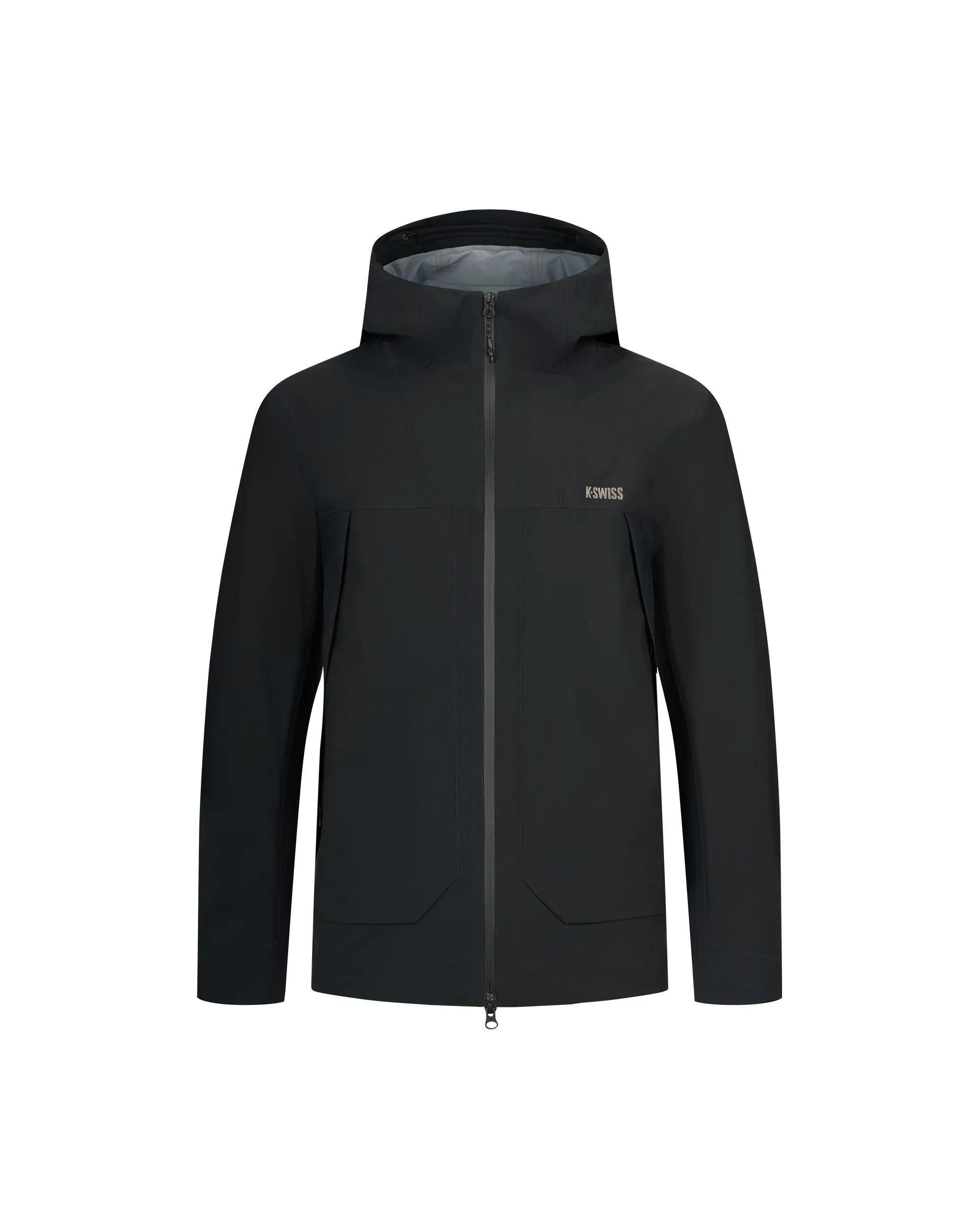 1011485-008 | MEN'S K-SWISS LOGO WATER-REPELLENT HOODED JACKET | BLACK