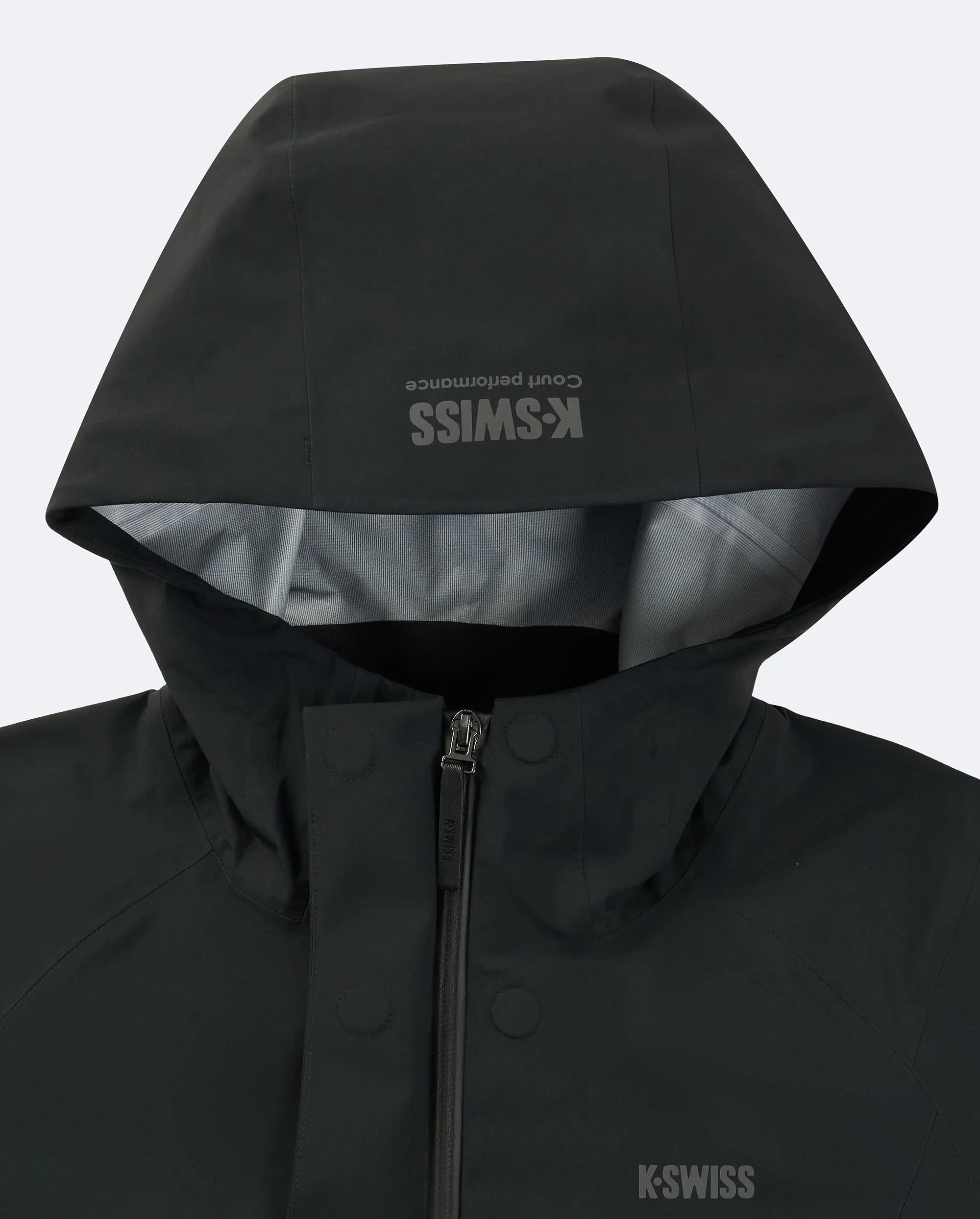 1911518-008 | WOMEN'S K-SWISS LOGO WATER-REPELLENT HOODED JACKET | BLACK