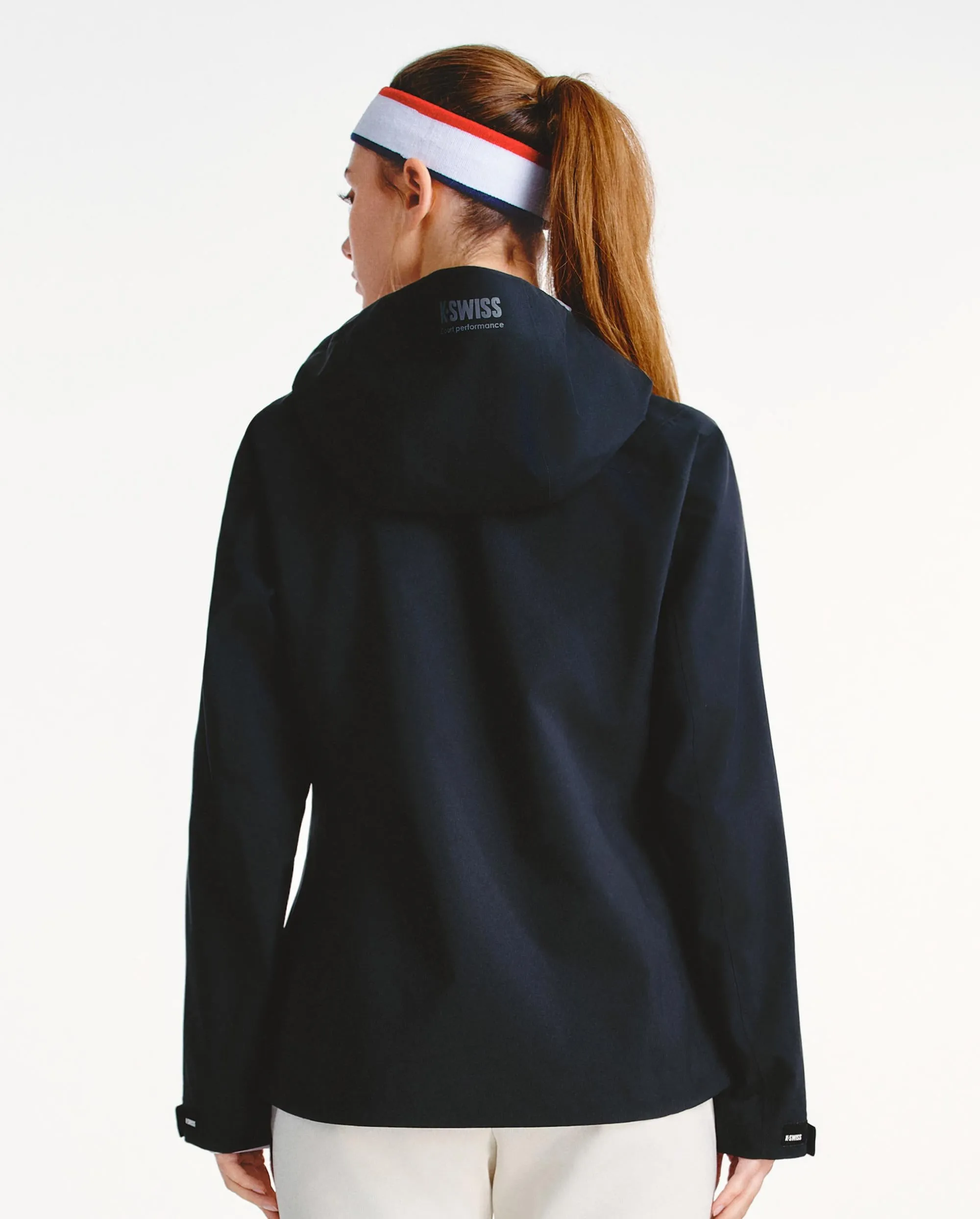 1911518-008 | WOMEN'S K-SWISS LOGO WATER-REPELLENT HOODED JACKET | BLACK