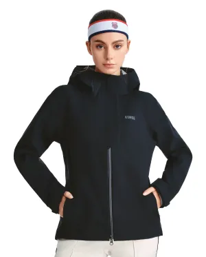 1911518-008 | WOMEN'S K-SWISS LOGO WATER-REPELLENT HOODED JACKET | BLACK
