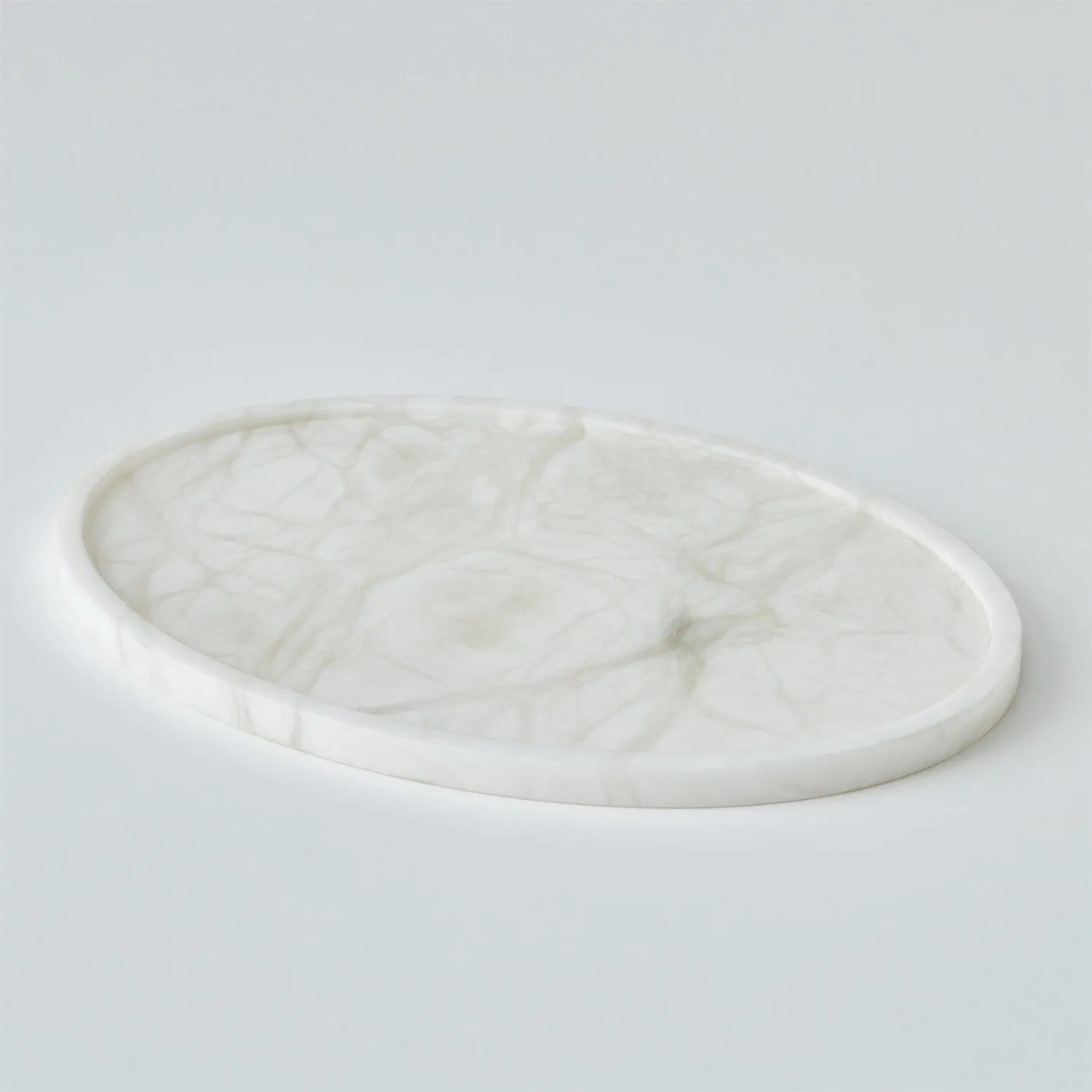 Alabaster Oval Tissue Box