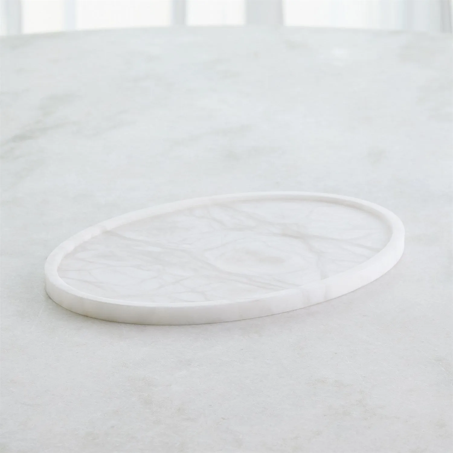 Alabaster Oval Tissue Box