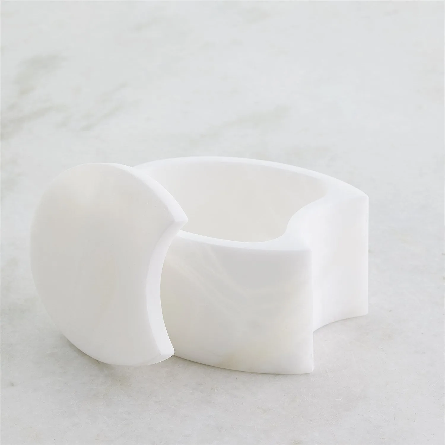 Alabaster Oval Tissue Box