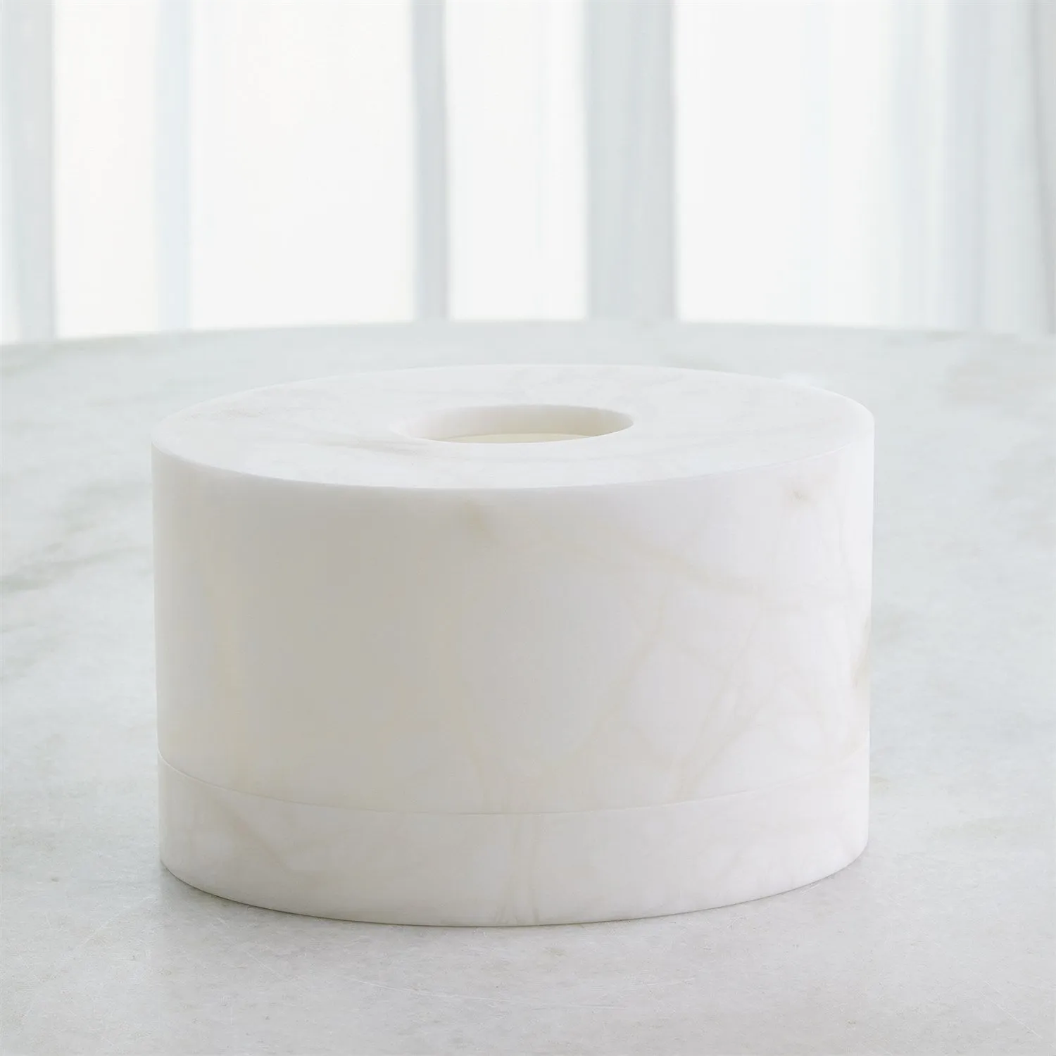 Alabaster Oval Tissue Box