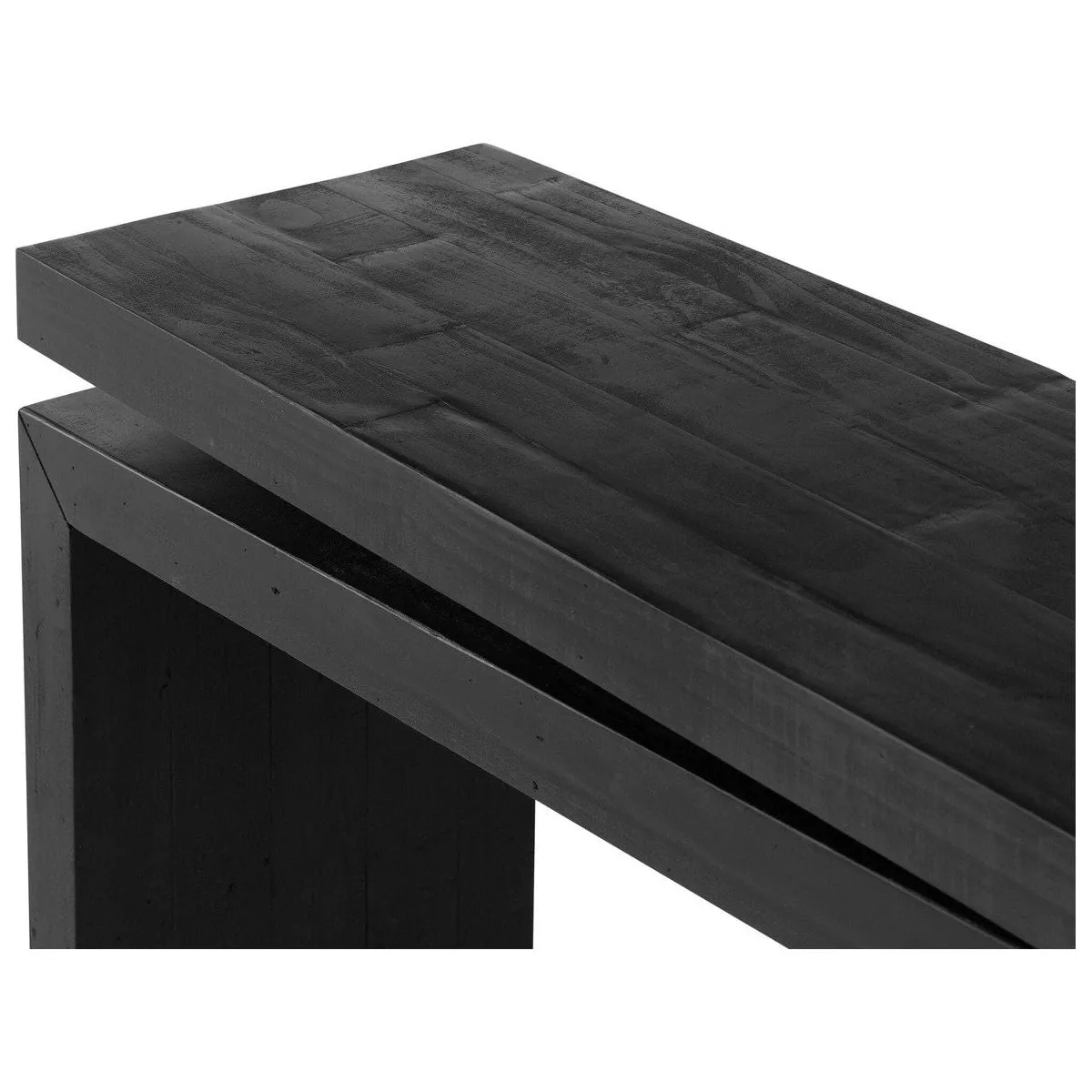 Alaric 79" Console Table - Aged Black Pine