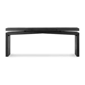 Alaric 79" Console Table - Aged Black Pine