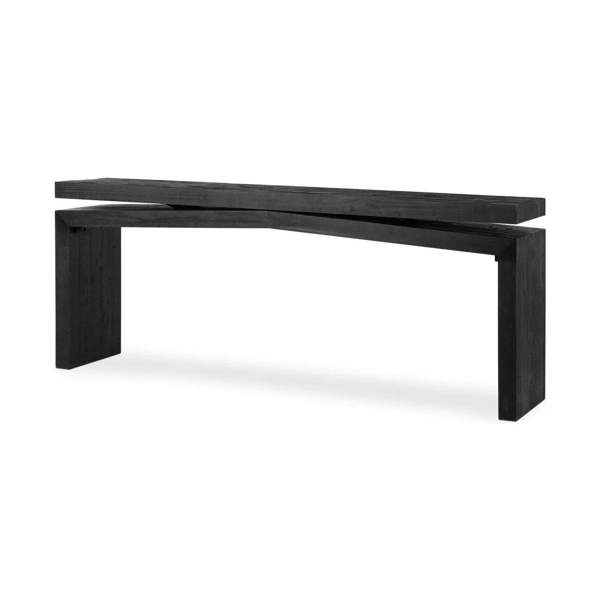Alaric 79" Console Table - Aged Black Pine