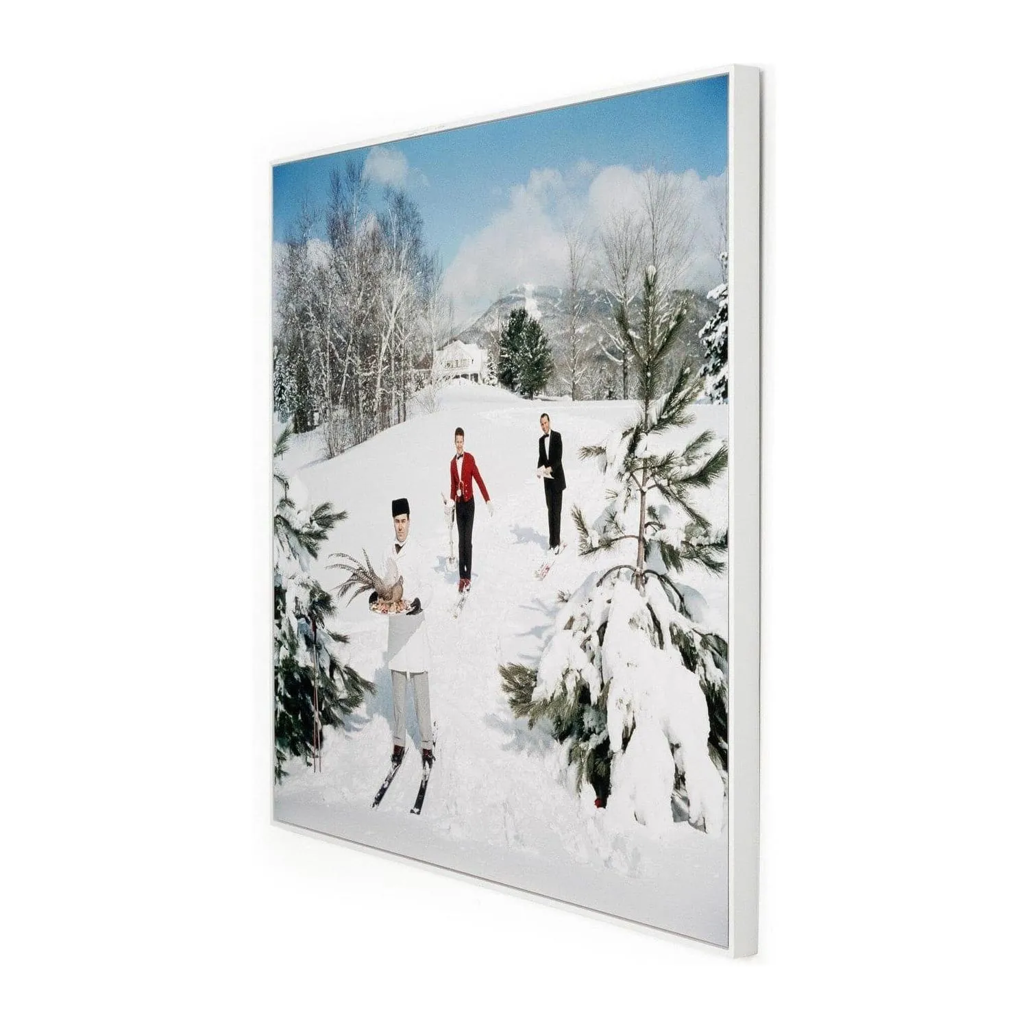 Alpine Waiters by Slim Aarons - White Maple Floater