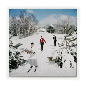 Alpine Waiters by Slim Aarons - White Maple Floater