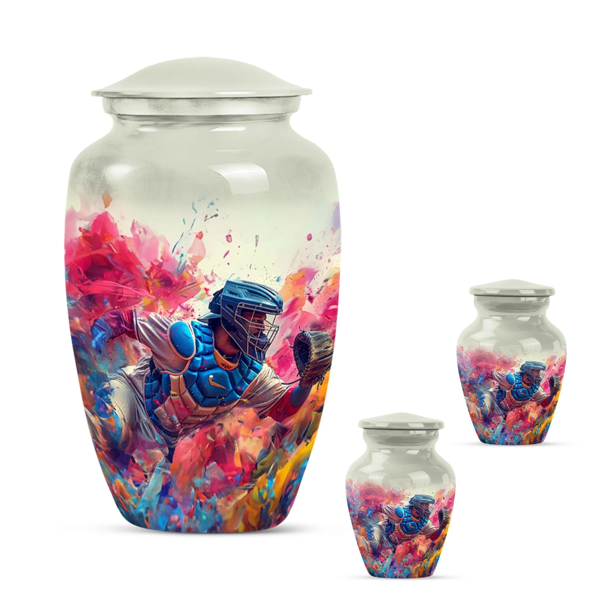 Baseball-Themed Memorial Funeral Urn for Ashes
