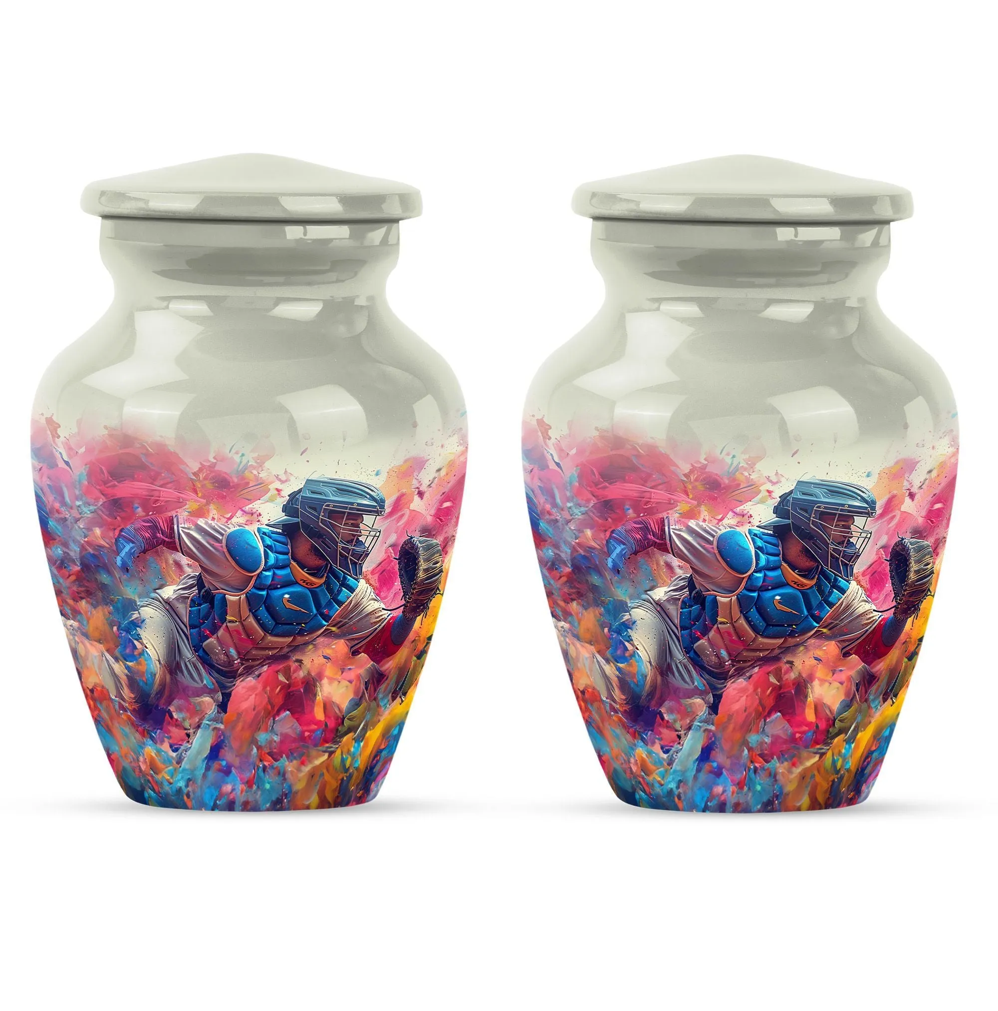 Baseball-Themed Memorial Funeral Urn for Ashes