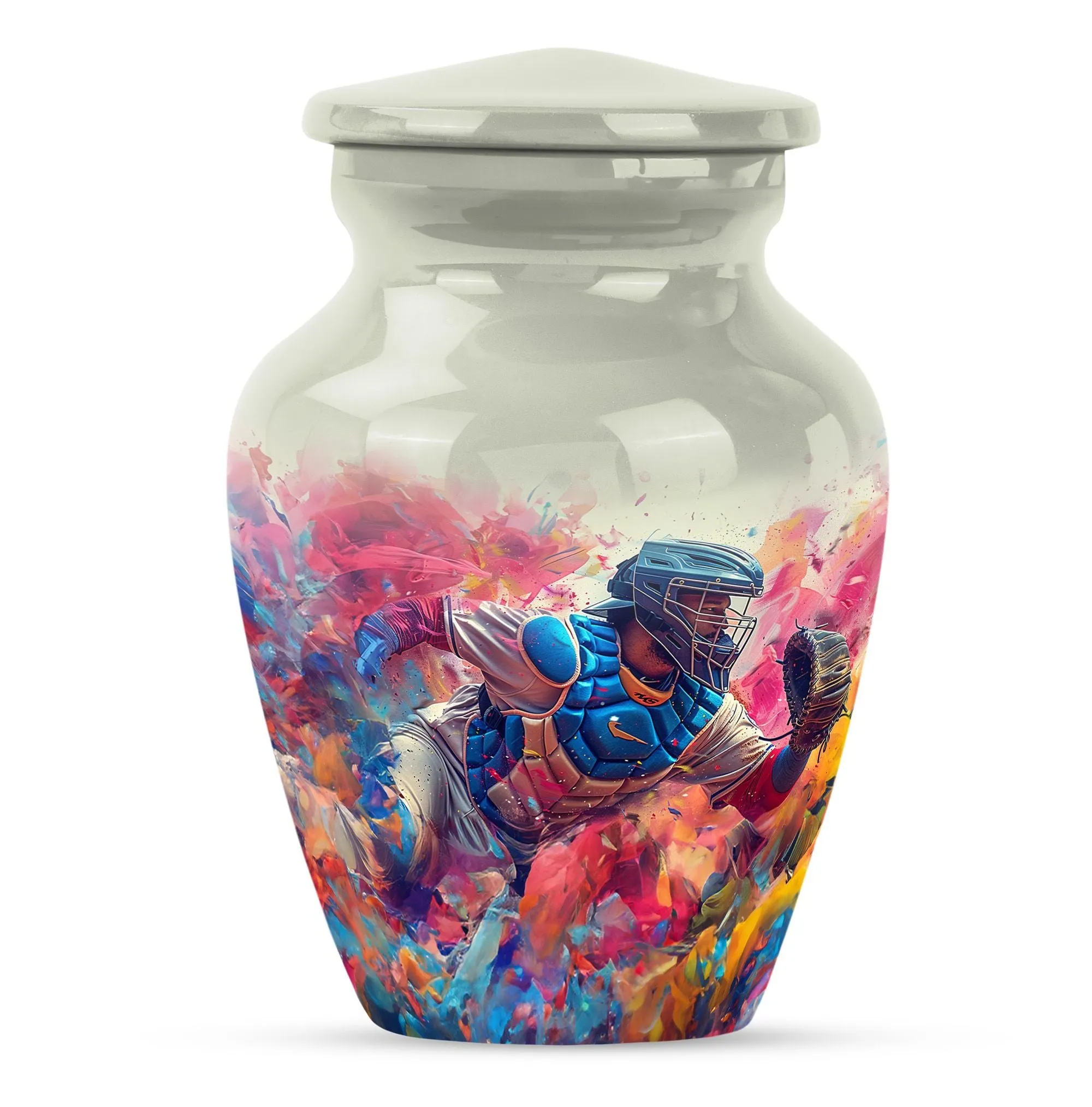 Baseball-Themed Memorial Funeral Urn for Ashes