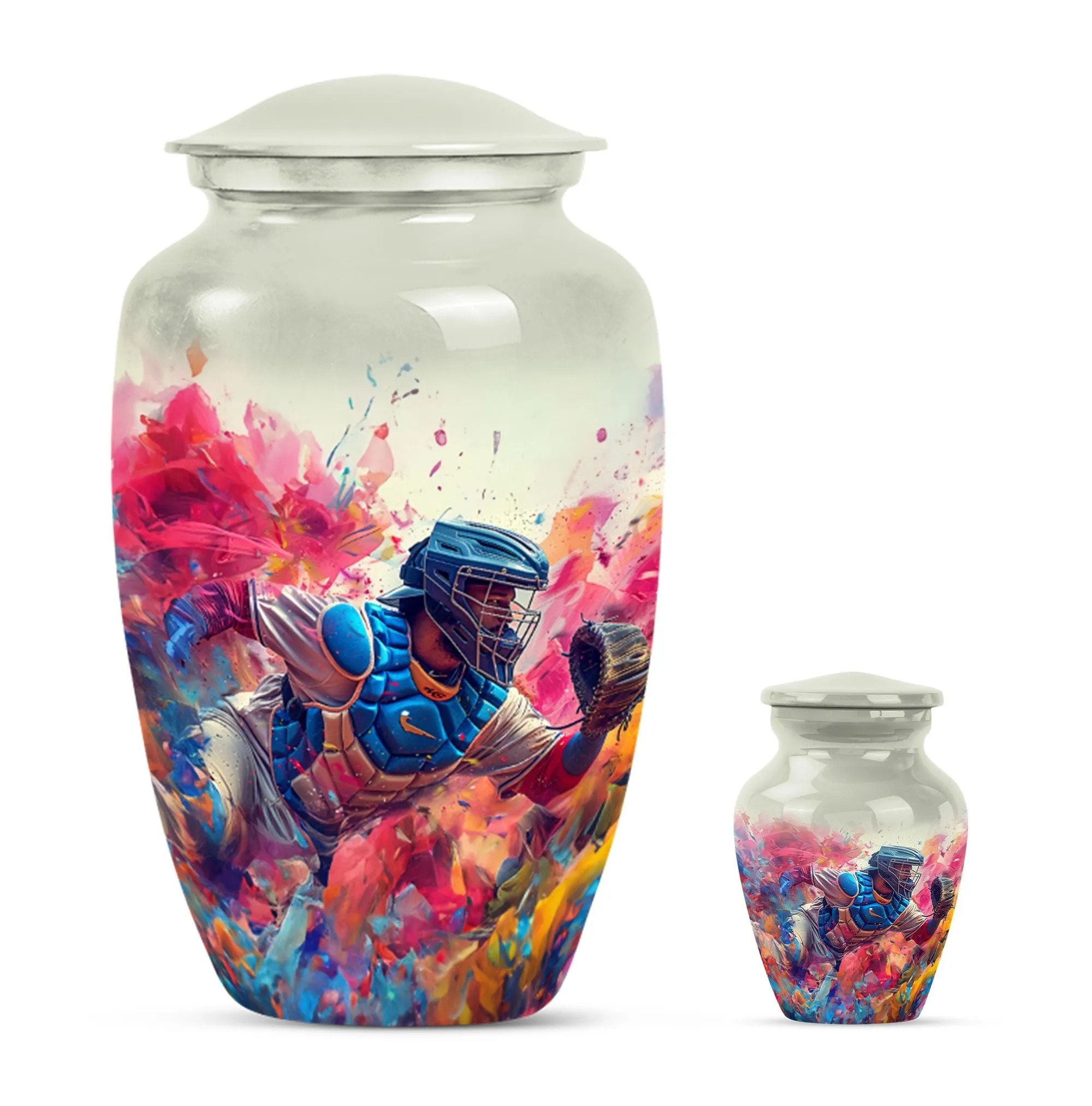 Baseball-Themed Memorial Funeral Urn for Ashes