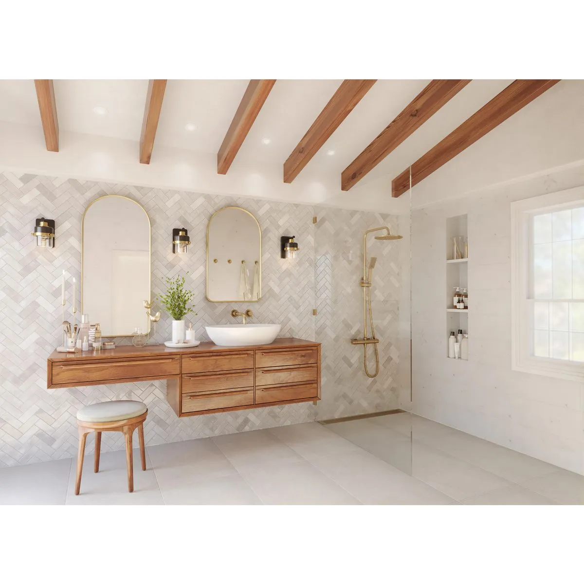 Beckner Collection One-Light Clear Glass Bath Light