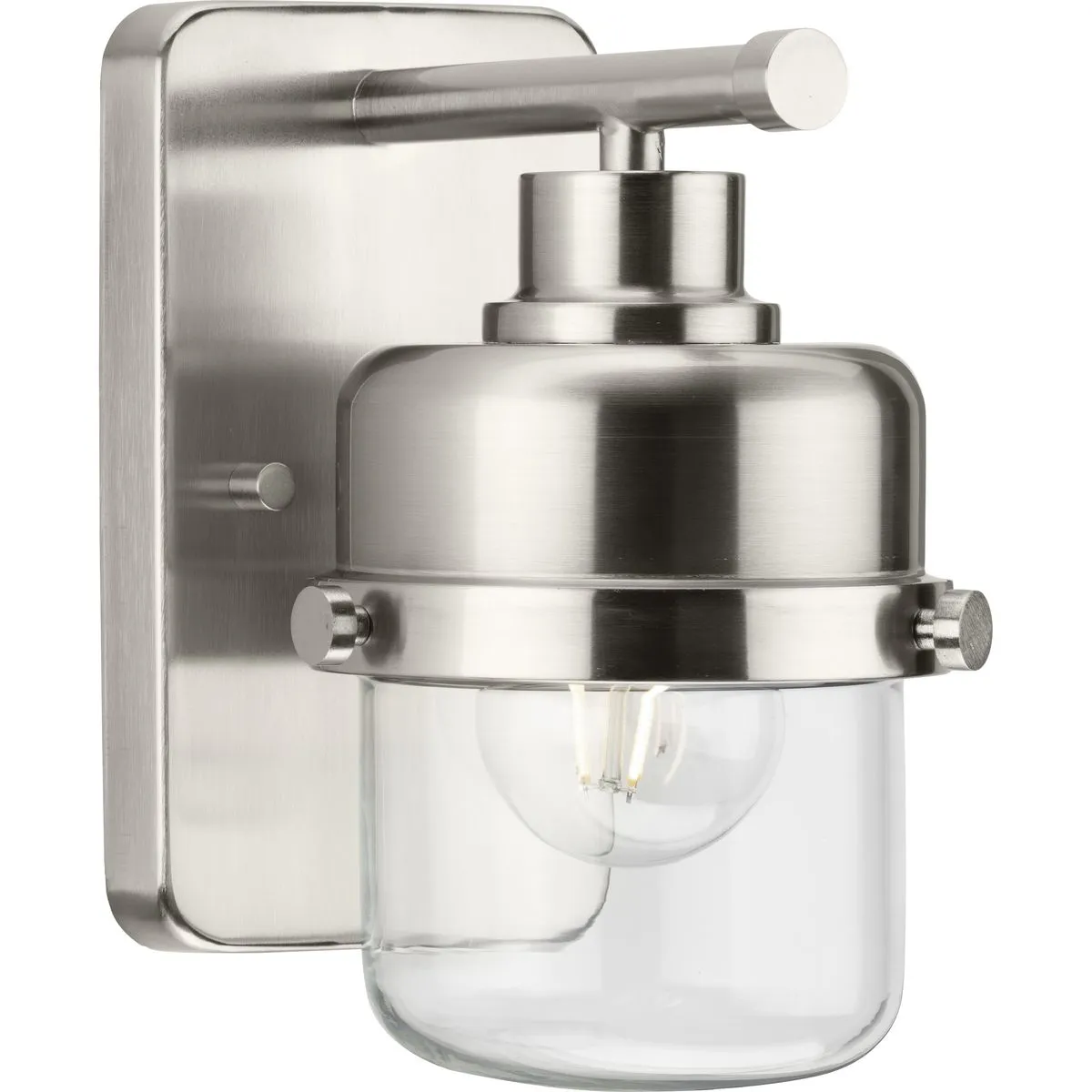 Beckner Collection One-Light Clear Glass Bath Light