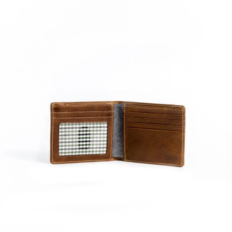 Boconi Caleb LTE Slimfold in Chestnut and Chambray