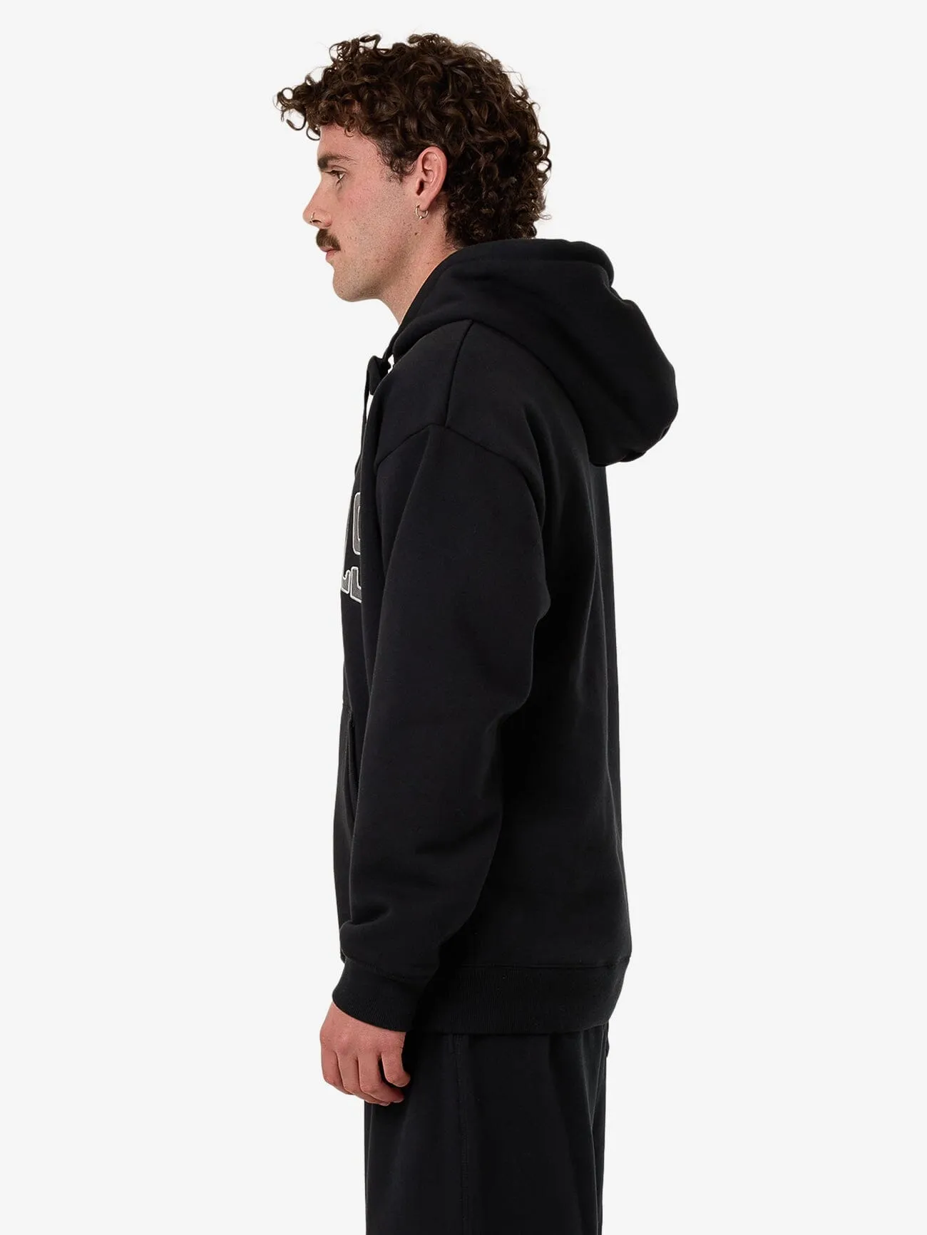 Born To Fly Zip Hood Fleece - Washed Black