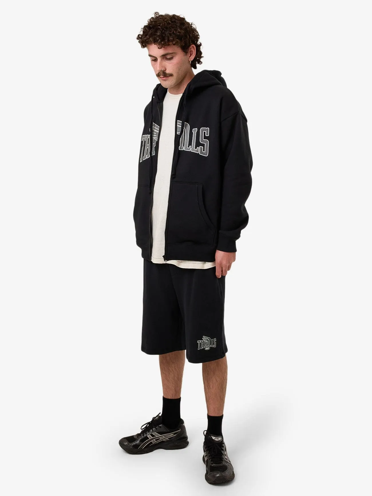 Born To Fly Zip Hood Fleece - Washed Black