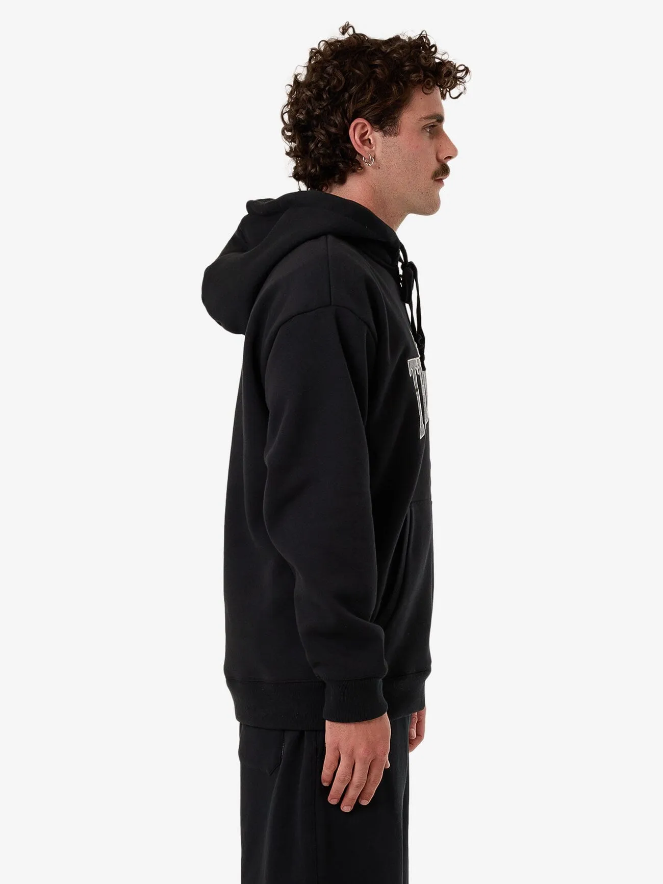 Born To Fly Zip Hood Fleece - Washed Black