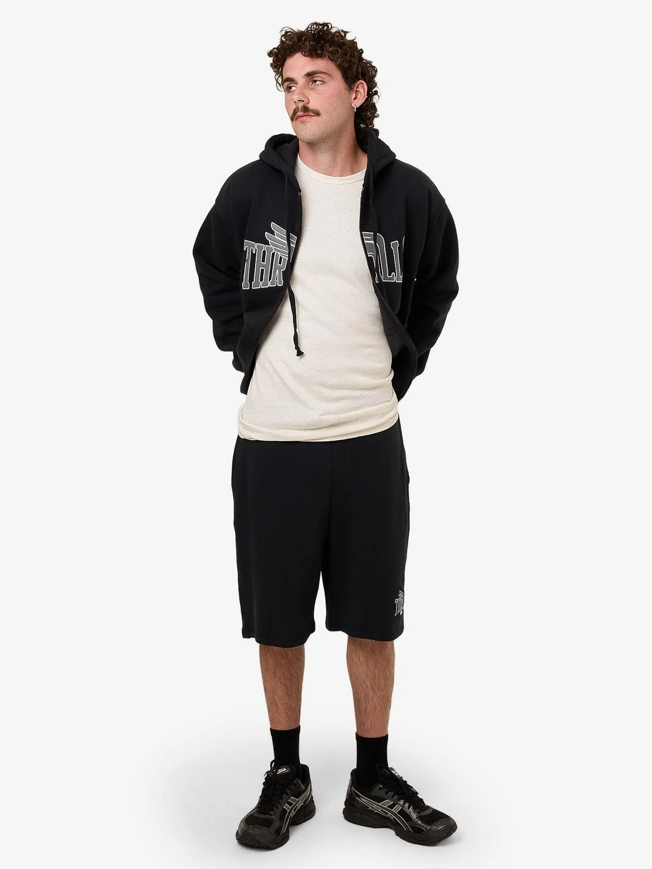 Born To Fly Zip Hood Fleece - Washed Black