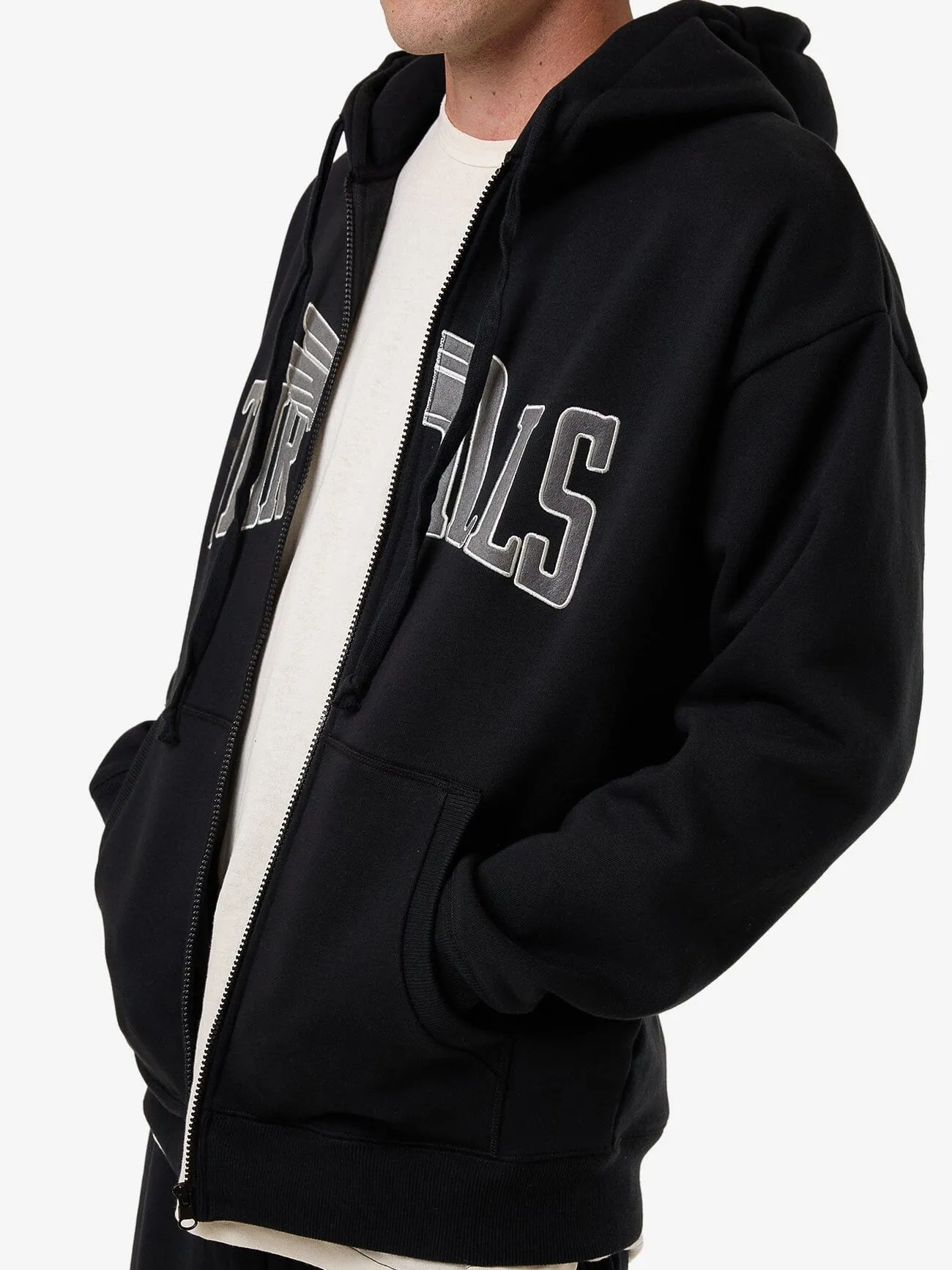 Born To Fly Zip Hood Fleece - Washed Black