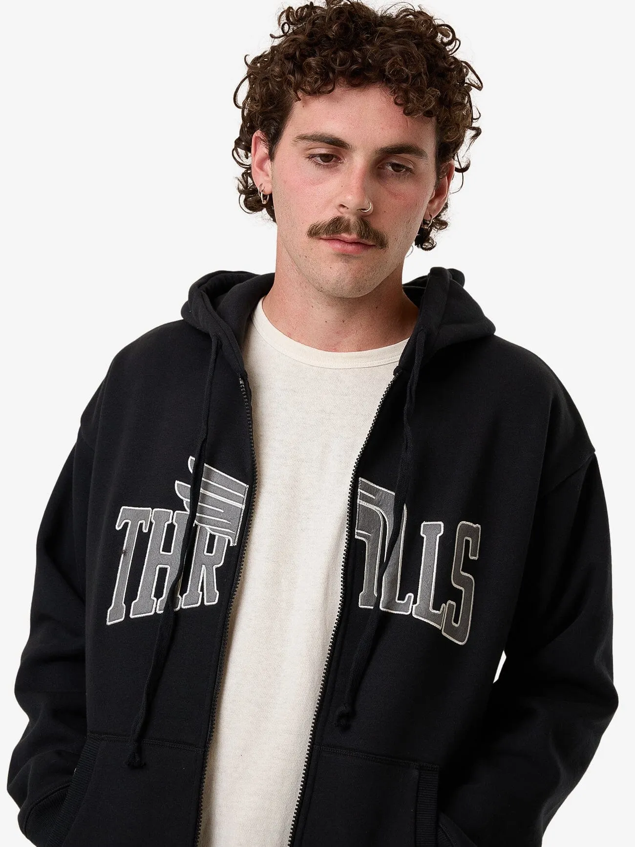 Born To Fly Zip Hood Fleece - Washed Black