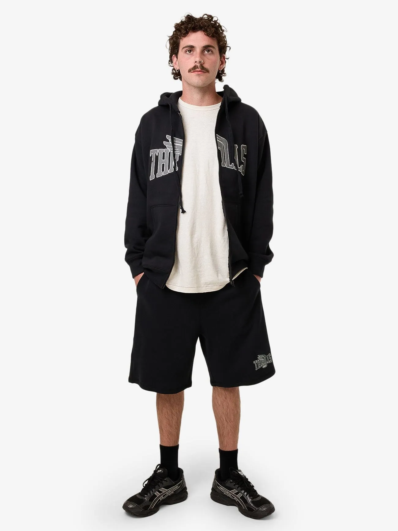 Born To Fly Zip Hood Fleece - Washed Black