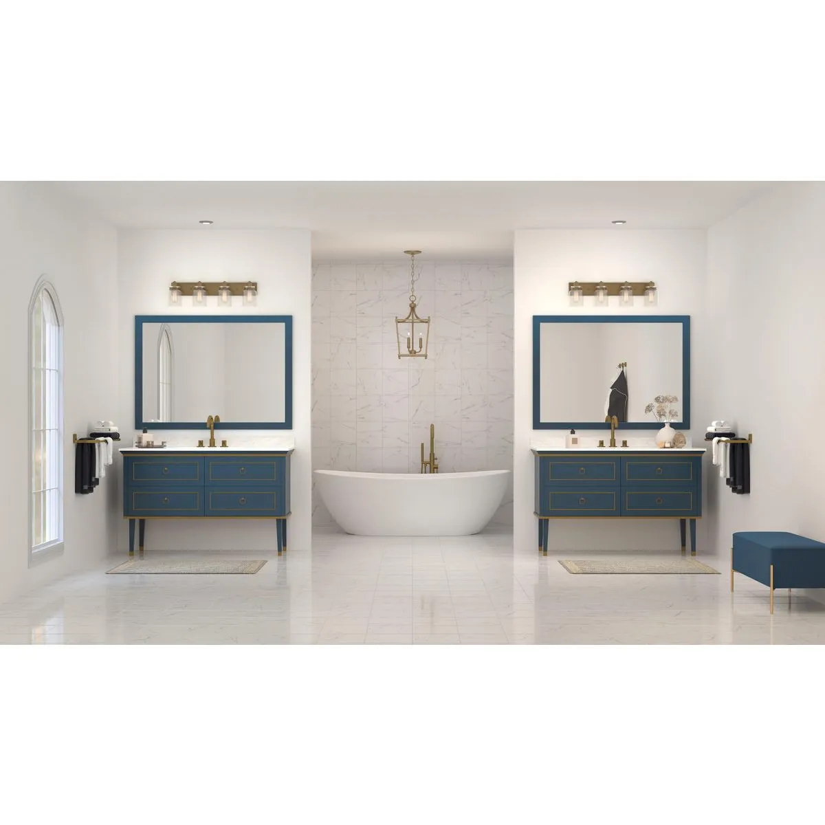 Calhoun Collection Four-Light Clear Glass Bath Vanity Light