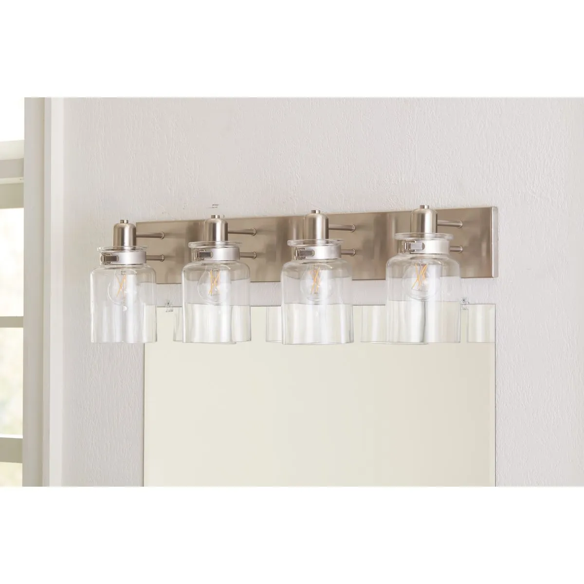Calhoun Collection Four-Light Clear Glass Bath Vanity Light