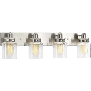 Calhoun Collection Four-Light Clear Glass Bath Vanity Light