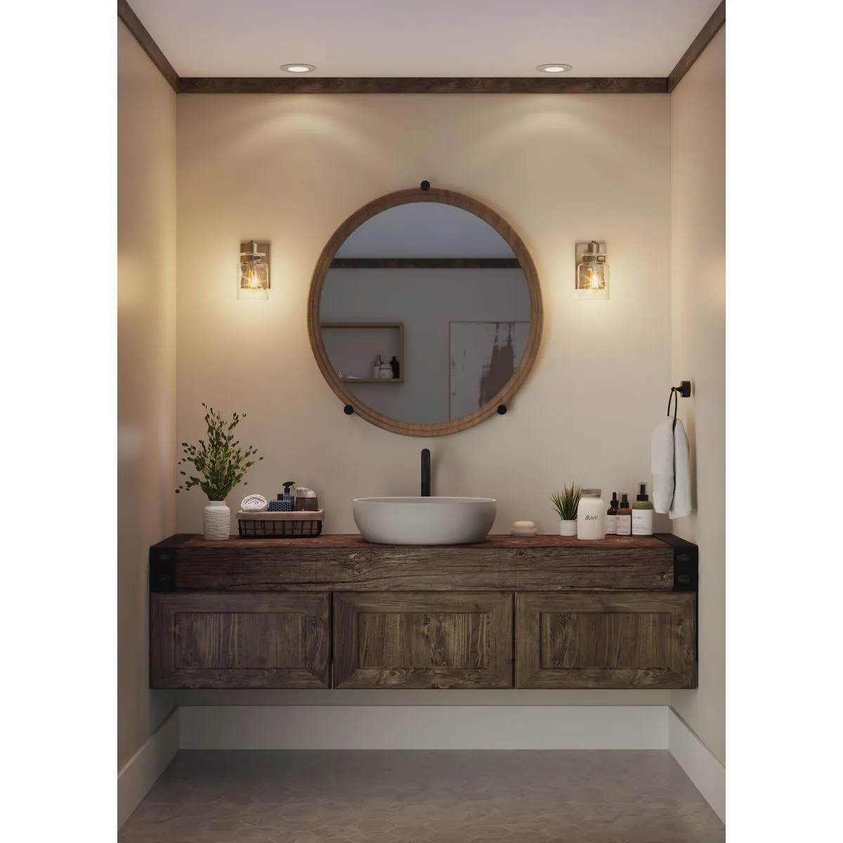 Calhoun Collection One-Light Clear Glass Bath Vanity Light