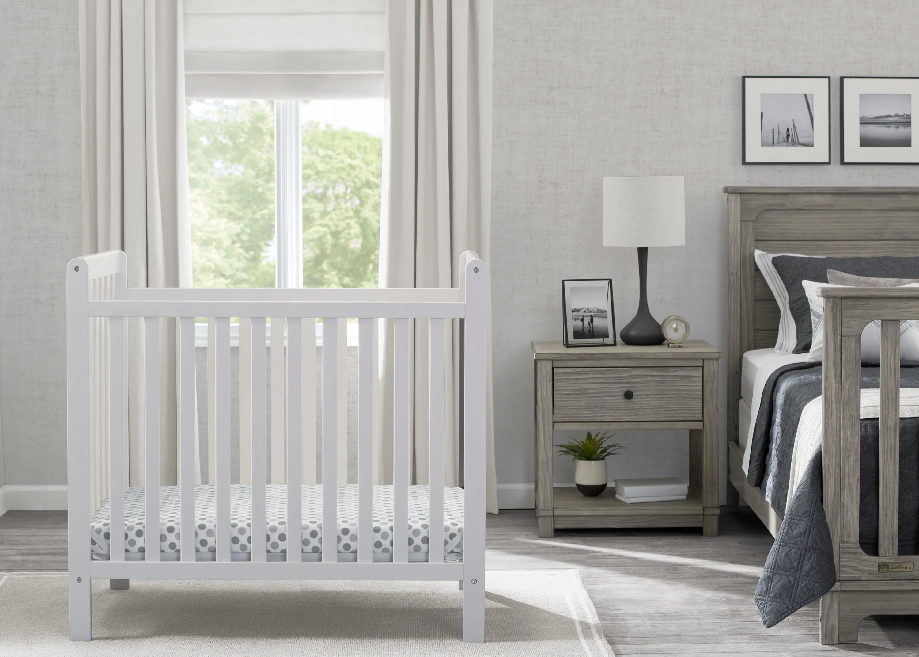 Classic Mini Crib with 2.75-inch Mattress - Convertible to Twin Bed