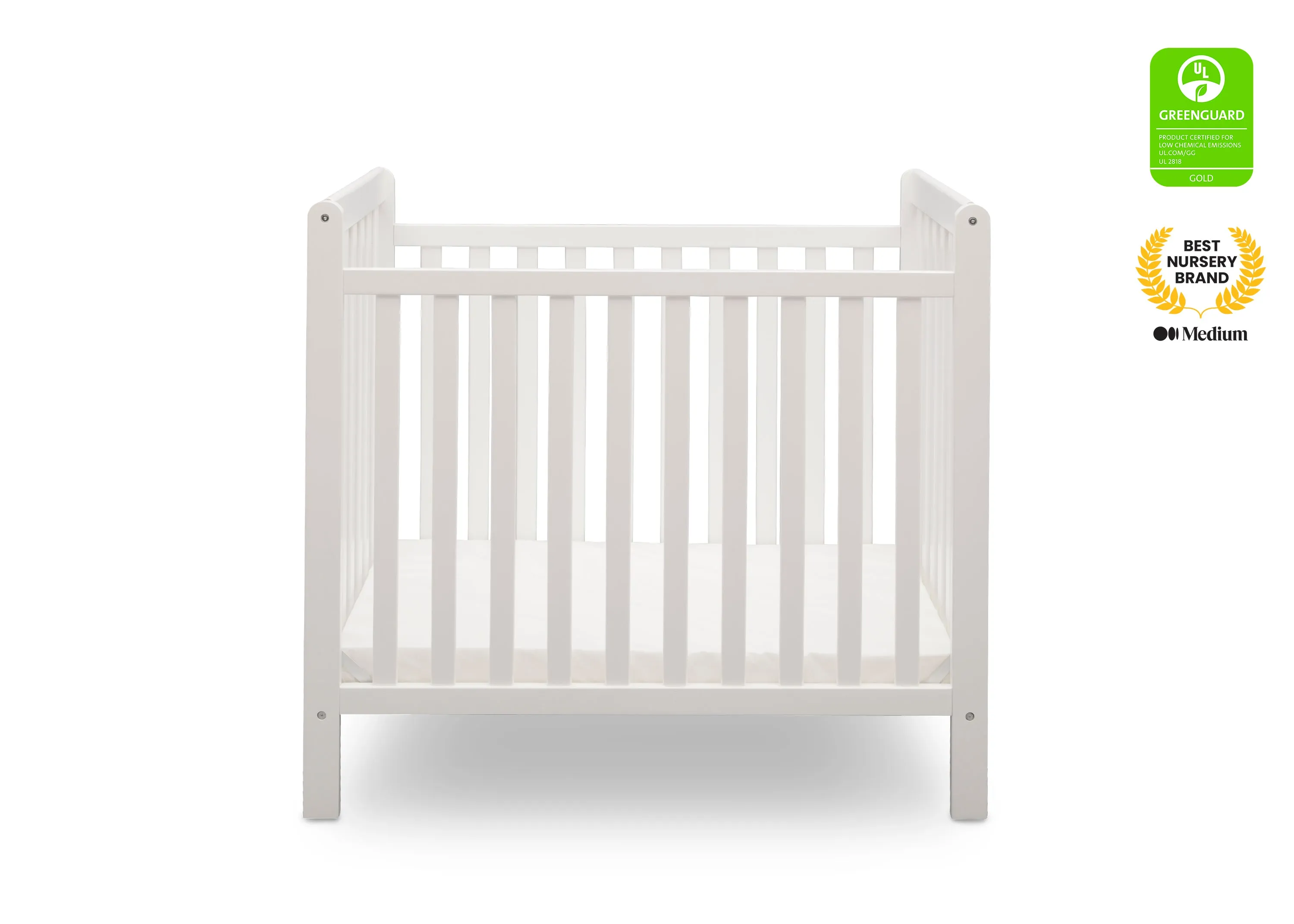Classic Mini Crib with 2.75-inch Mattress - Convertible to Twin Bed