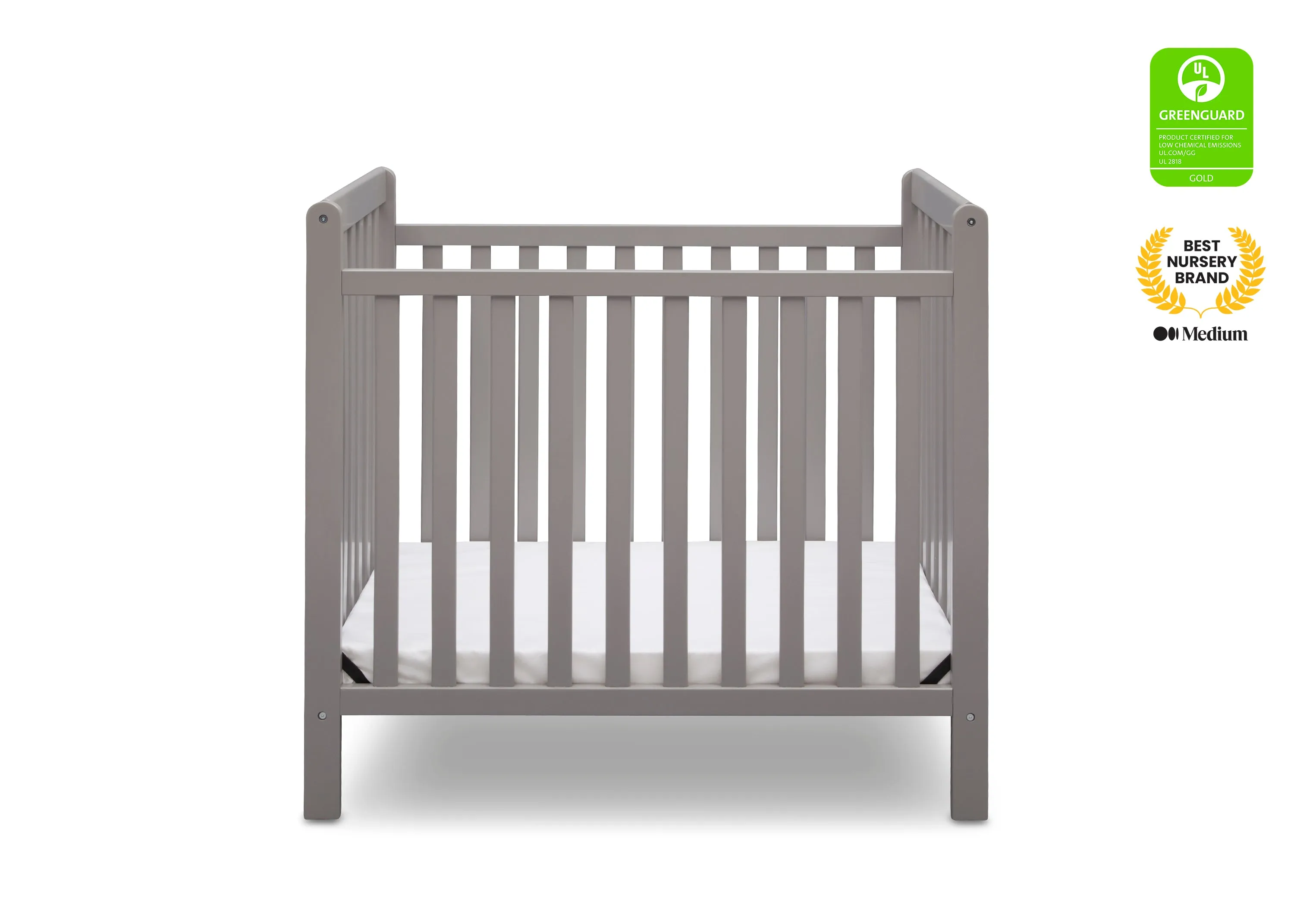 Classic Mini Crib with 2.75-inch Mattress - Convertible to Twin Bed