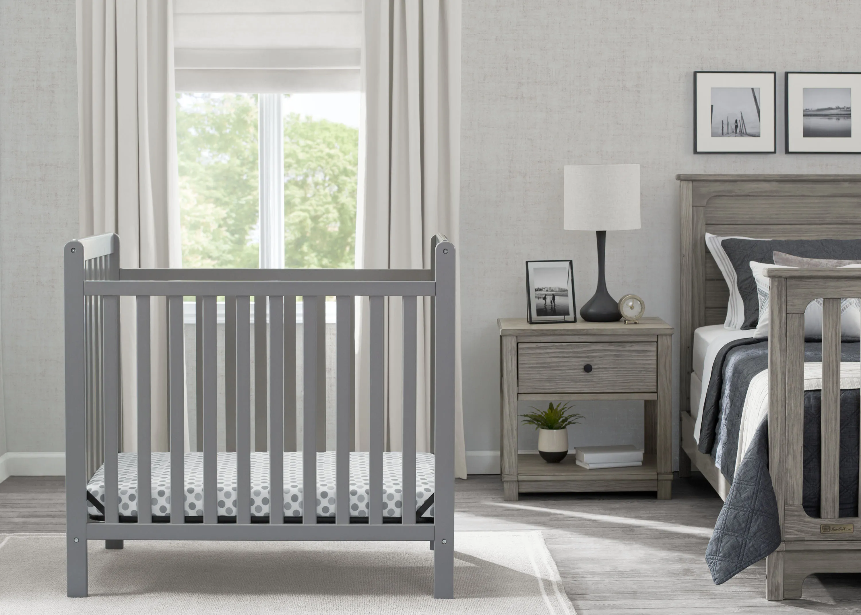 Classic Mini Crib with 2.75-inch Mattress - Convertible to Twin Bed