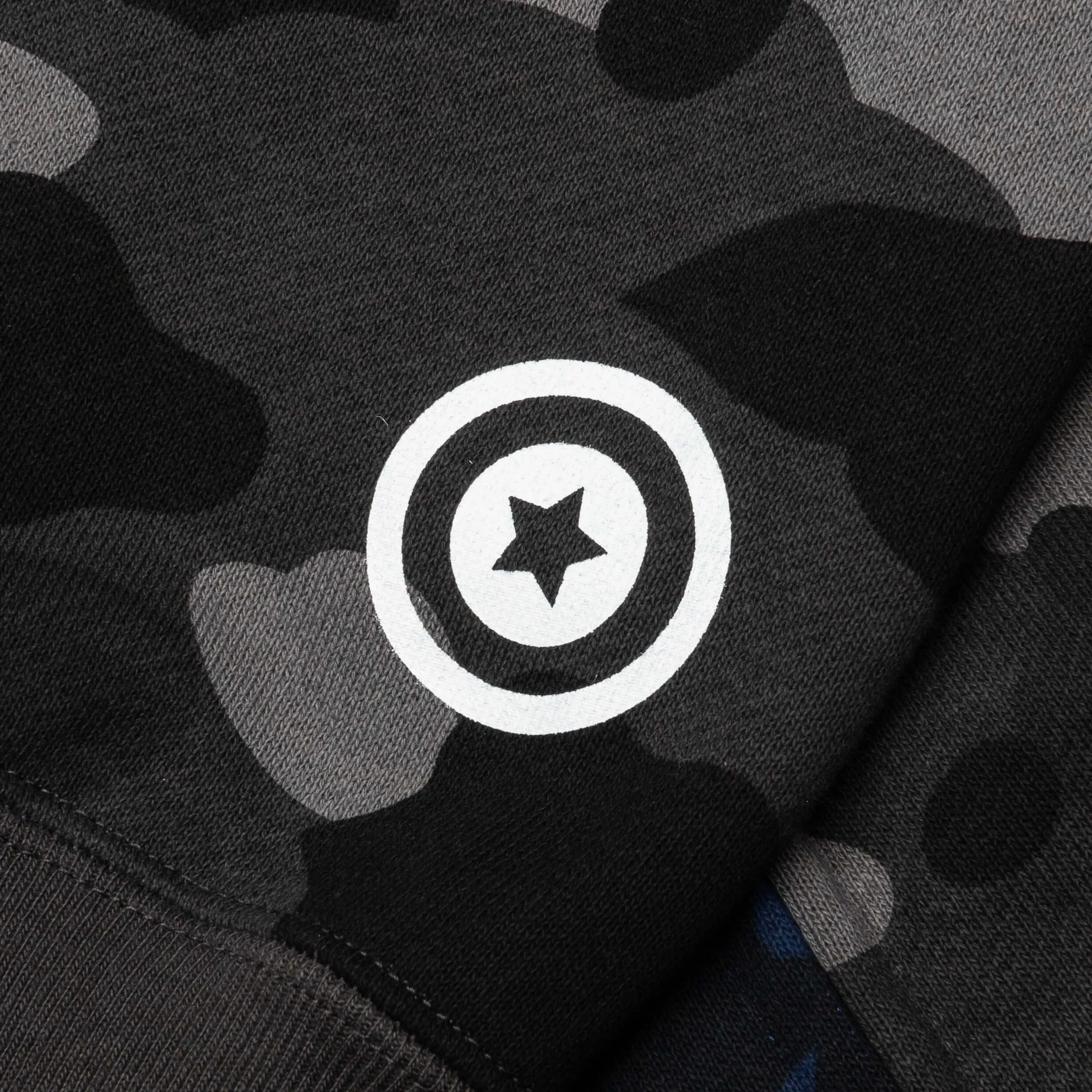 Color Camo Separate Shark Full Zip Hoodie - Black/Navy
