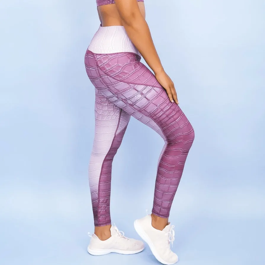 Croc High Waisted Slice Legging - Mauve