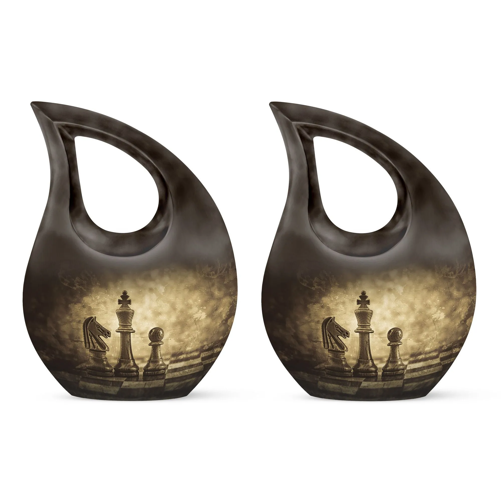 Cross Drop Chess Cremation Urn, Full-Size Memorial Urn