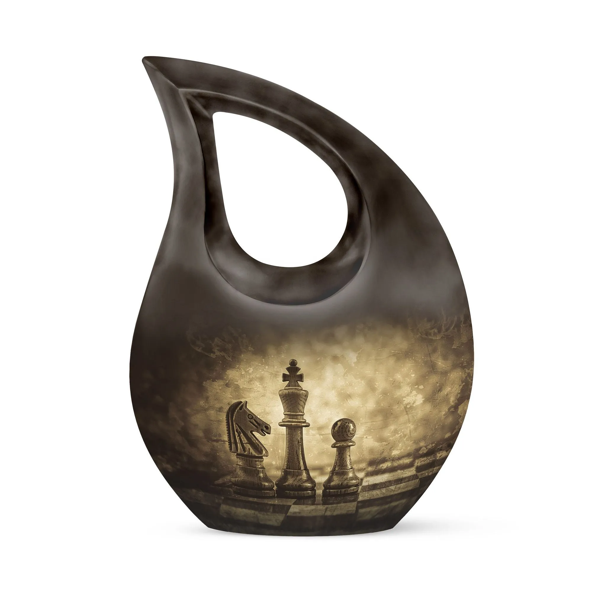 Cross Drop Chess Cremation Urn, Full-Size Memorial Urn