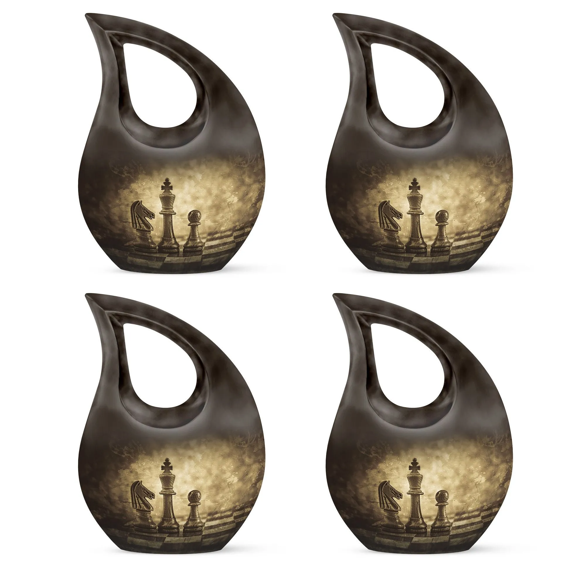Cross Drop Chess Cremation Urn, Full-Size Memorial Urn