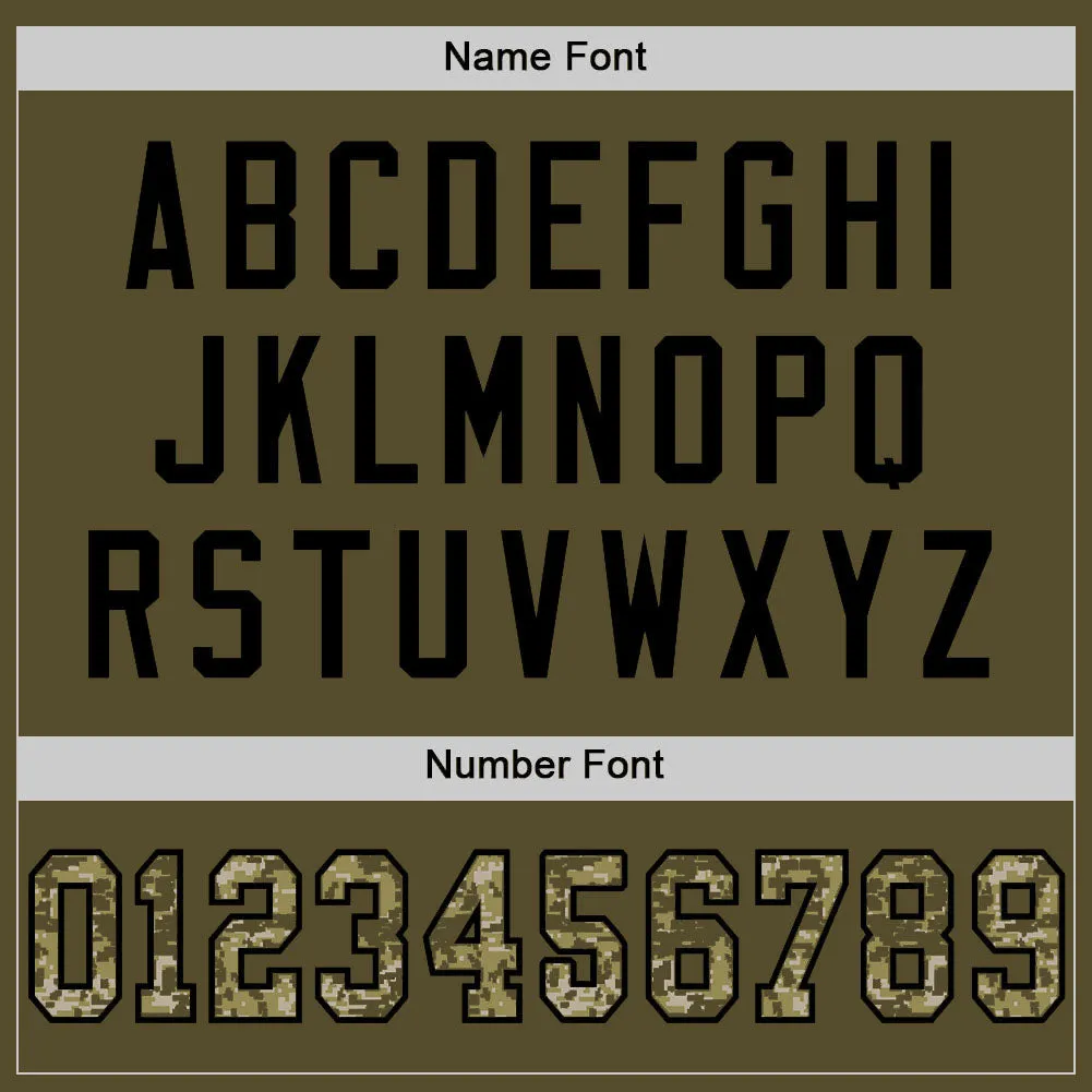 Custom Olive Camo-Black Mesh Authentic Salute To Service Football Jersey