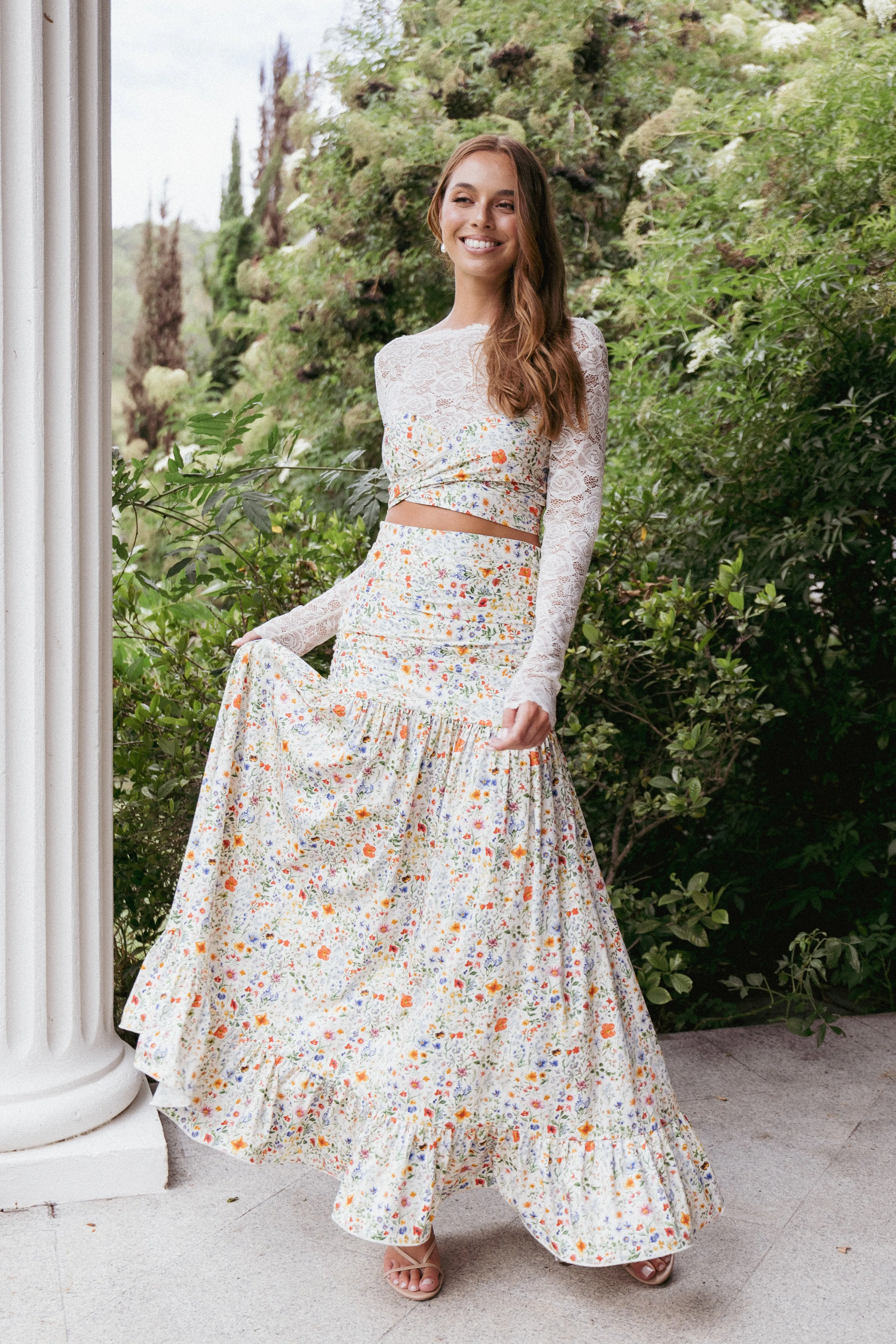 Dara Maxi Skirt - Garden Floral