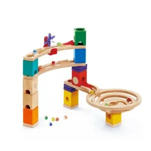 Hape Quadrilla Wooden Marble Run Construction Set - Race to the Finish, Ages 4 