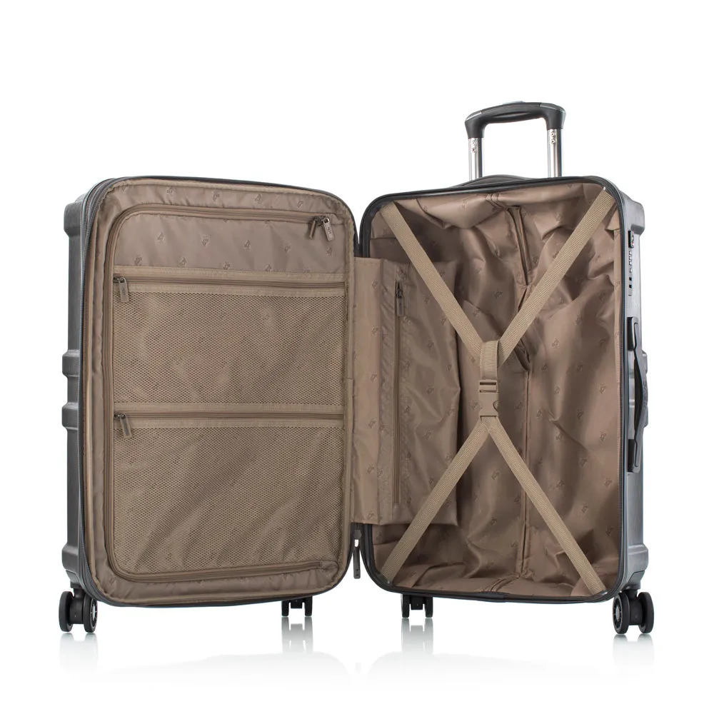 Heys Commander Polycarbonate Durable Expandale Spinner Medium Luggage with TSA locks