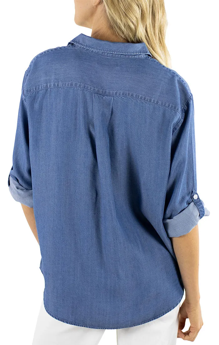 JACHS GF Indigo Lyocell Blouse