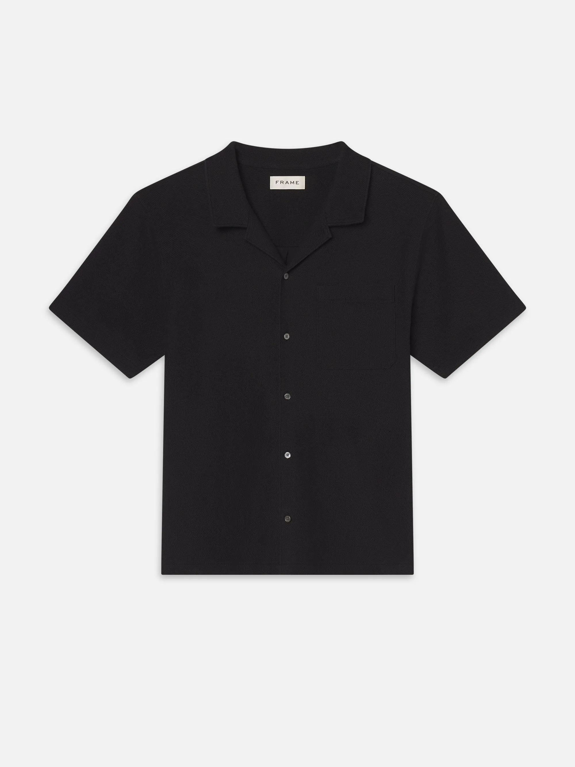 Jacquard Short Sleeve Relaxed Shirt -- Black