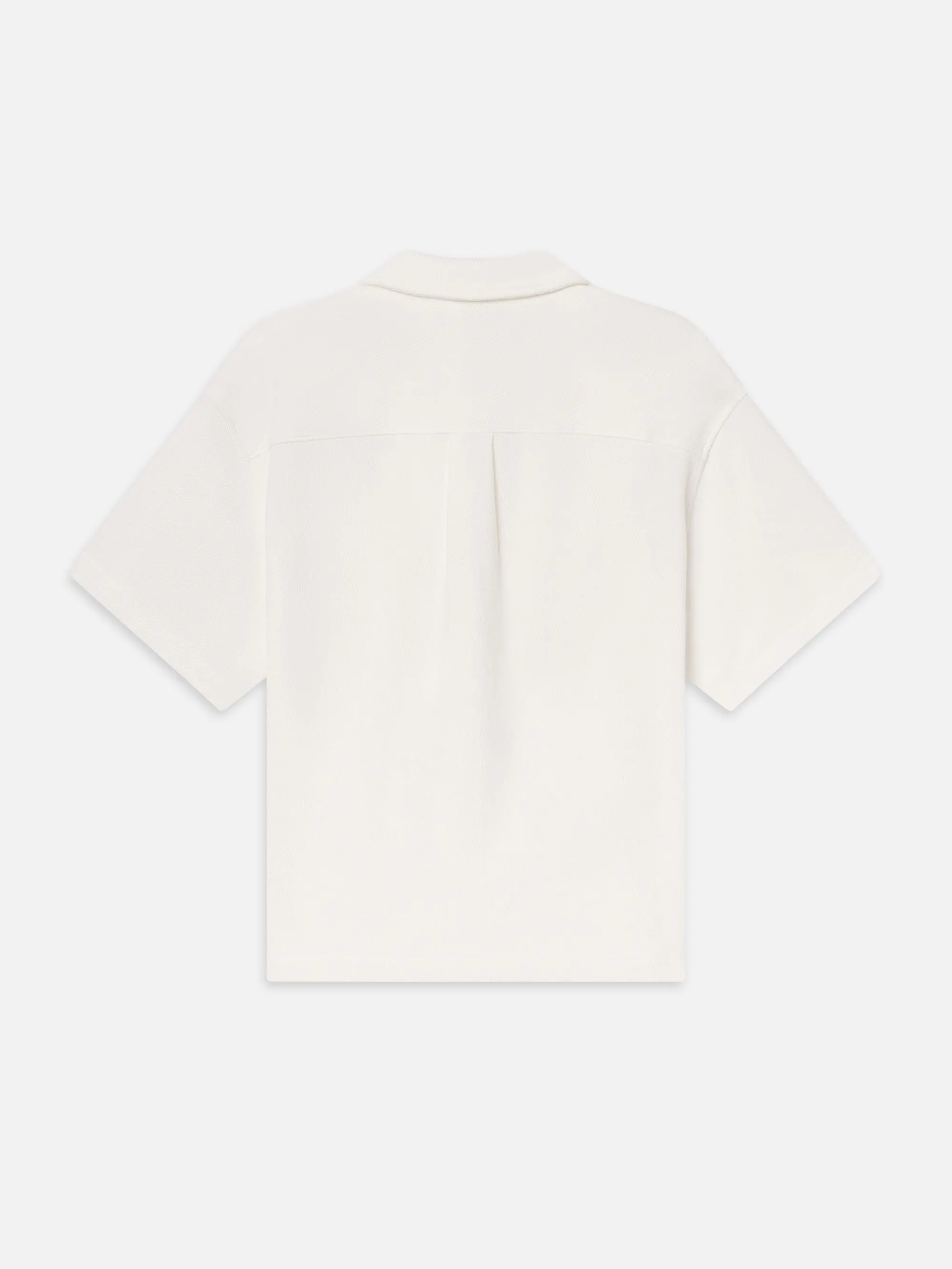 Jacquard Short Sleeve Relaxed Shirt -- White