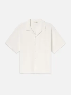 Jacquard Short Sleeve Relaxed Shirt -- White