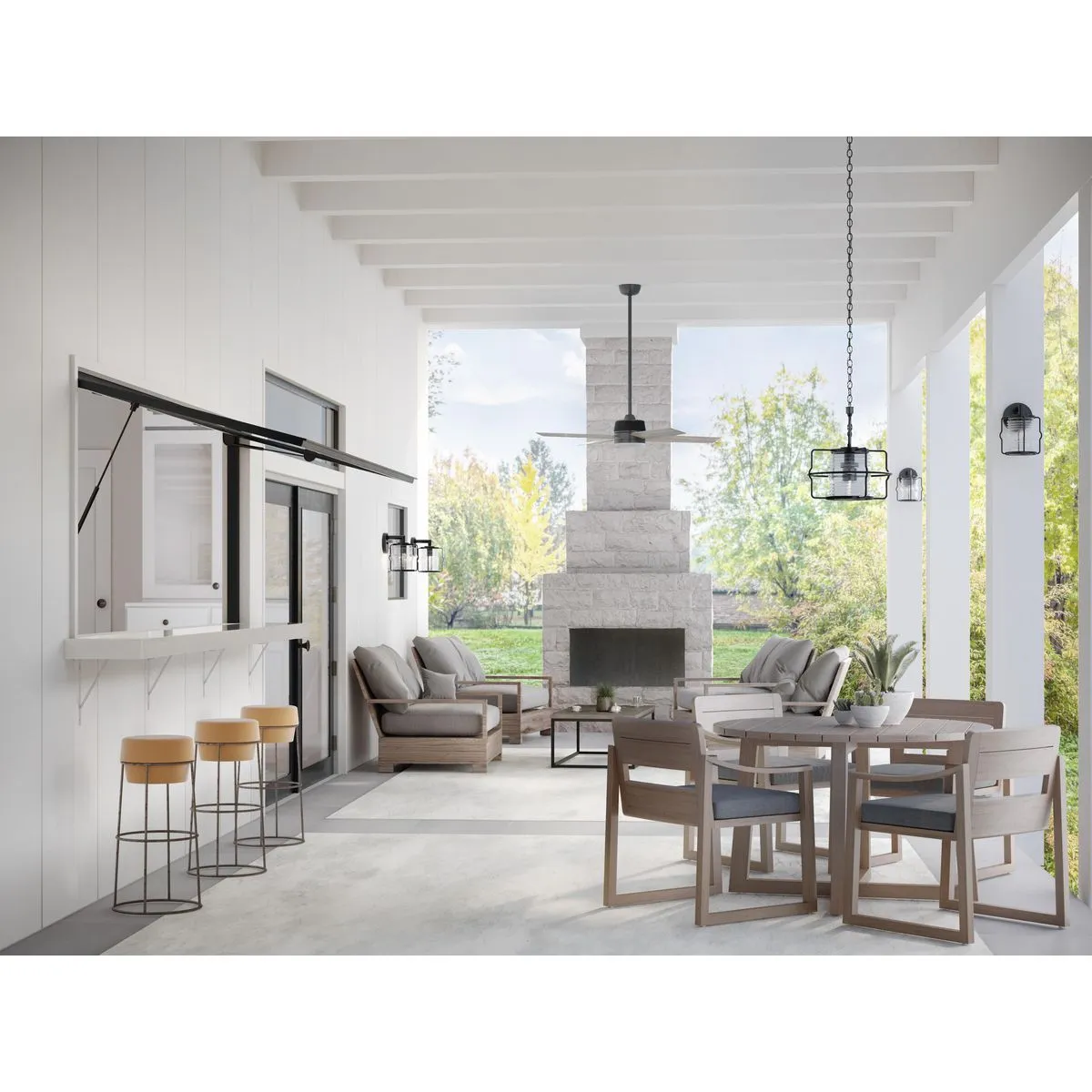 Keegan Collection One-Light Clear Glass Outdoor Hanging Lantern