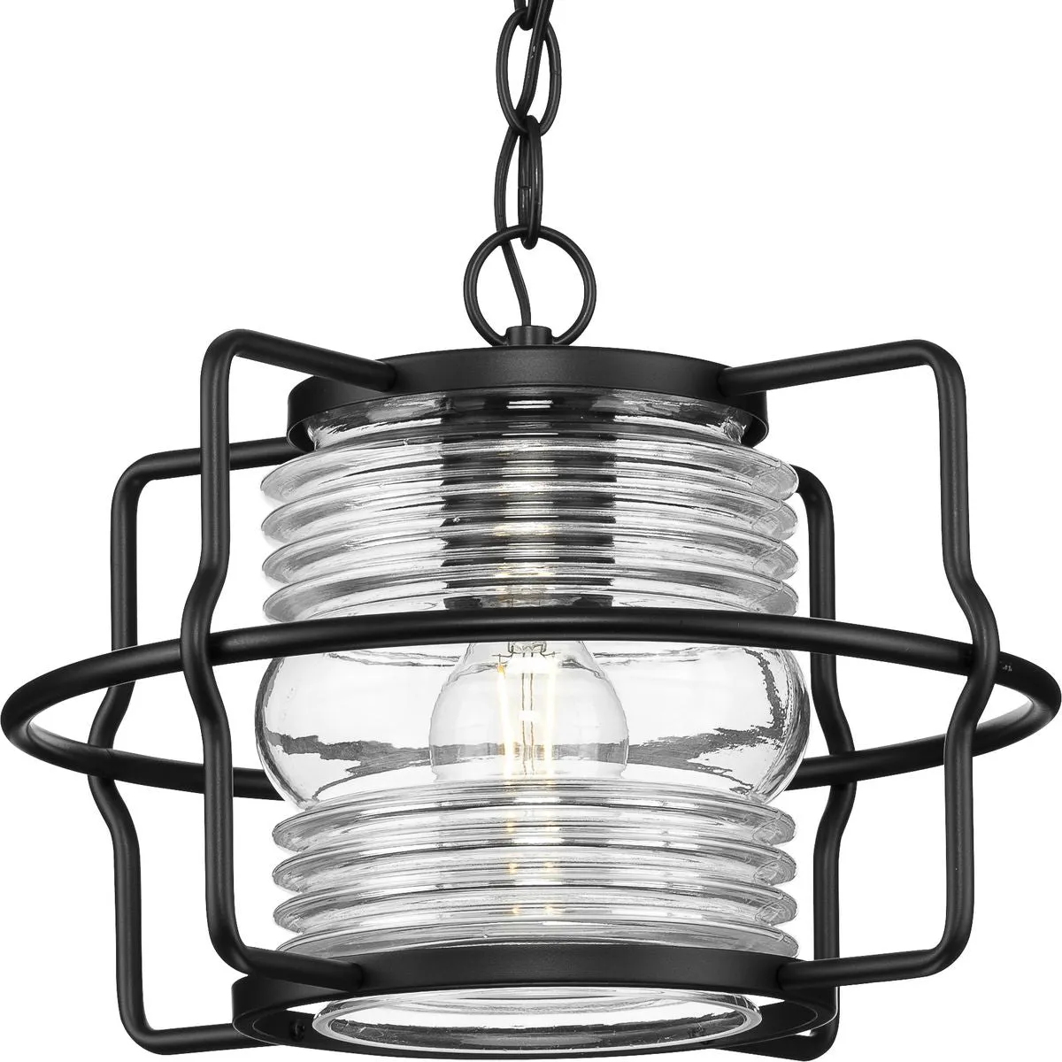 Keegan Collection One-Light Clear Glass Outdoor Hanging Lantern